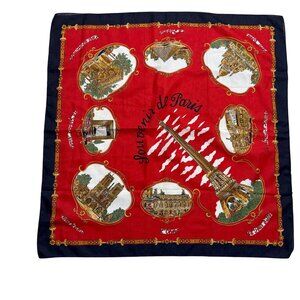 VTG Roger L. Paris "Souvenir De Paris" Landmarks Square Scarf Women Multicolor